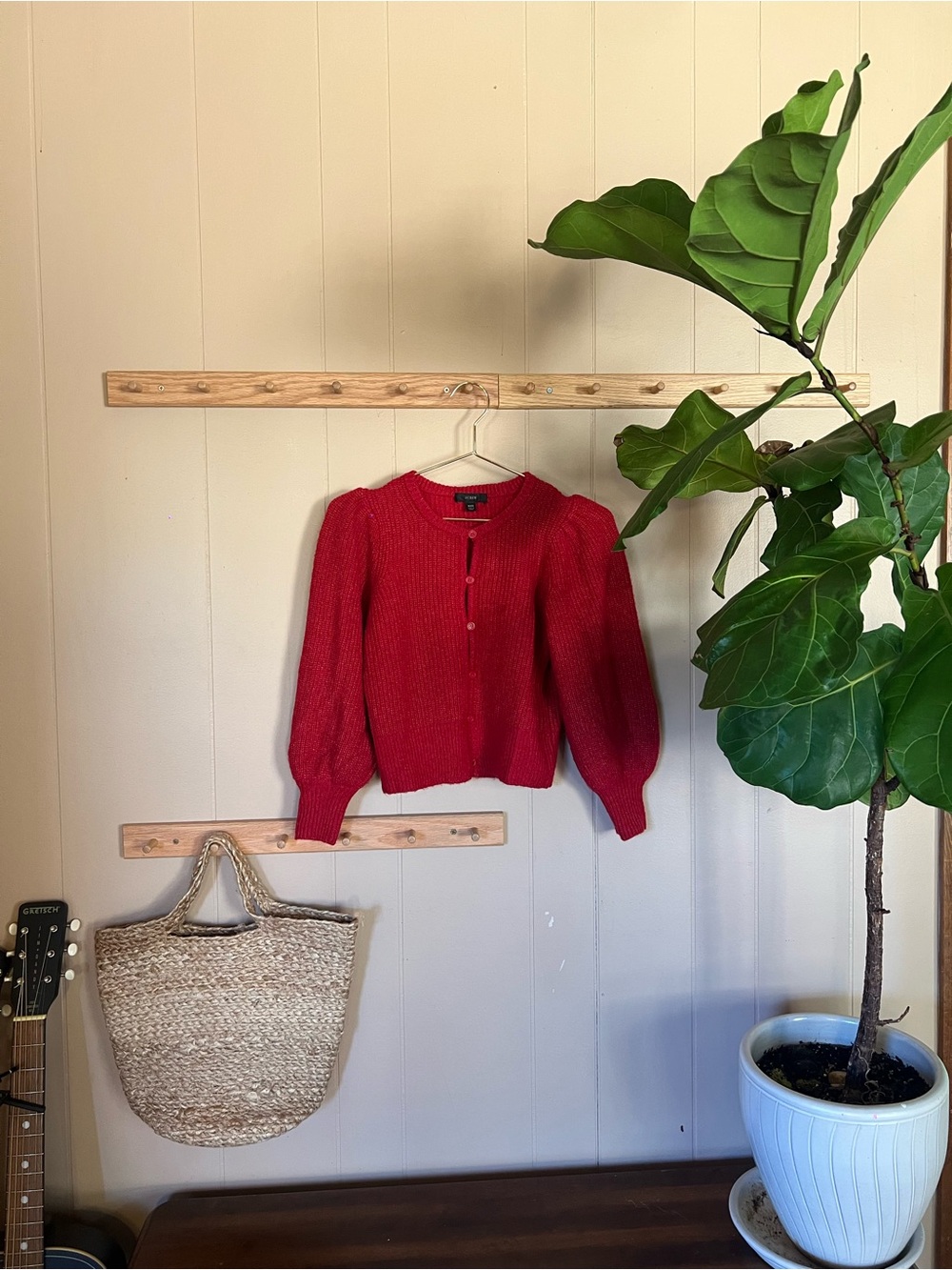 J Crew knit cropped red sweater